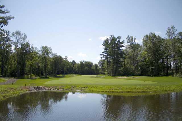 A view over the water from Mystic Pines Golf & Country Club