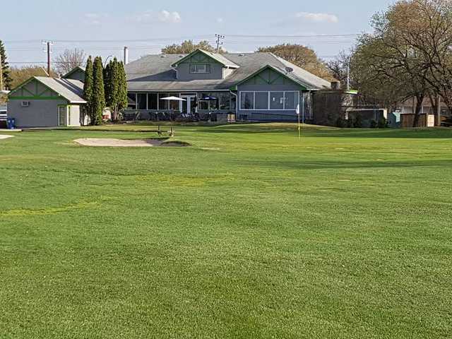 A view of a green at Assiniboine Golf Club