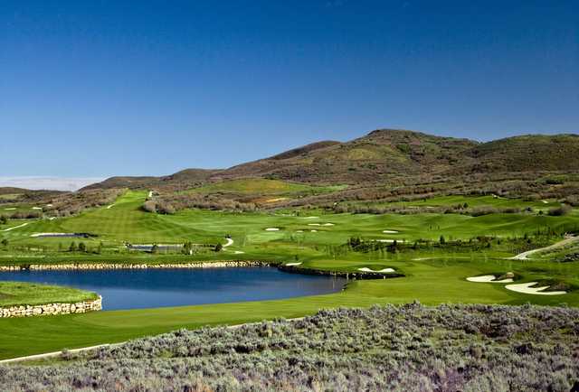 A sunny day view from Talisker Golf at Tuhaye Golf Course.