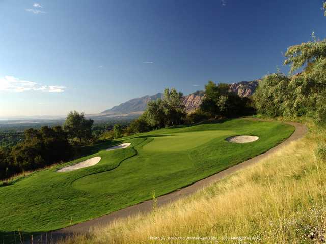 A view of green protected by bunkers at Mount Ogden Golf Course (Brian Oar/Utah Golf Guide)