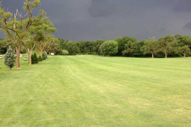 A view of a fairway at Oak Knoll Golf Club