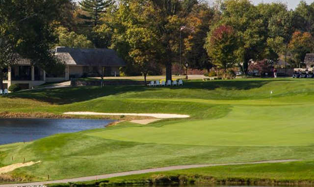 A view of a hole at Woodland Country Club