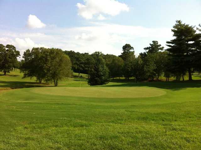 View of the par-3 9th green at Big Spring Lake Golf