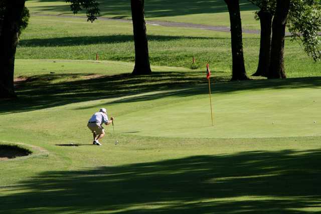 View of a green at Pryor Creek Municipal Golf Course.