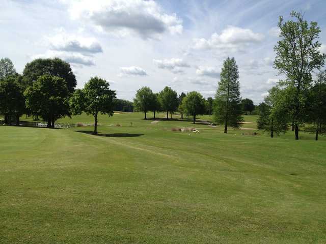 A view of a tee at Bent Brook Golf Course