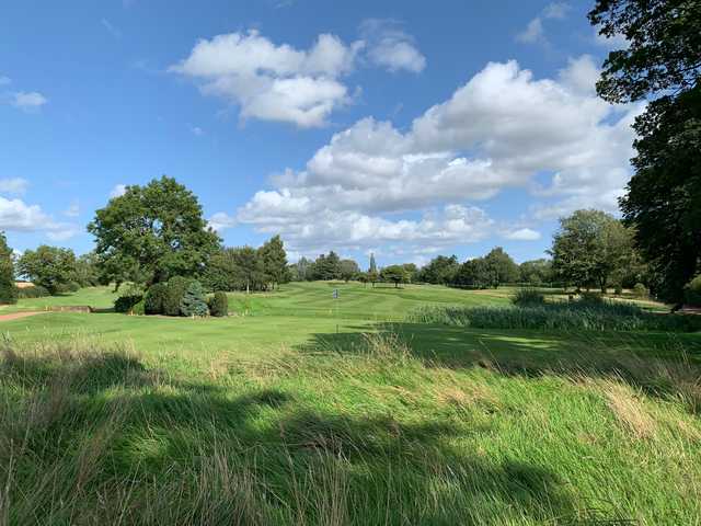 Looking back from a green at Dinsdale Golf Club.