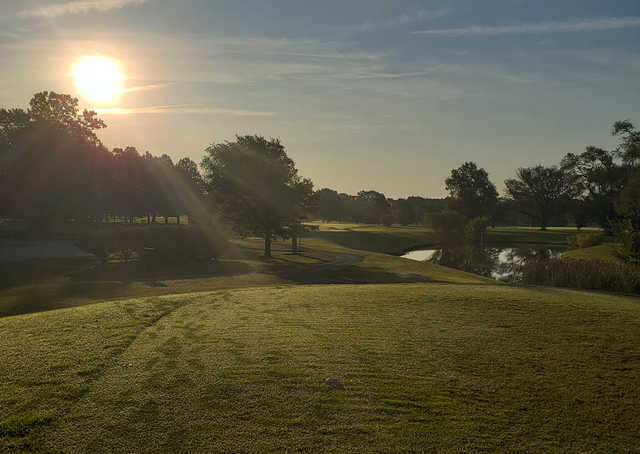 A sunny day view from Eagle Creek Golf Club.