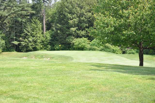 A sunny day view of a hole at Hanover Country Club