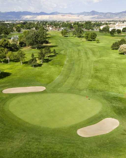 Aerial view of the 3rd green at Mountain View Golf Course