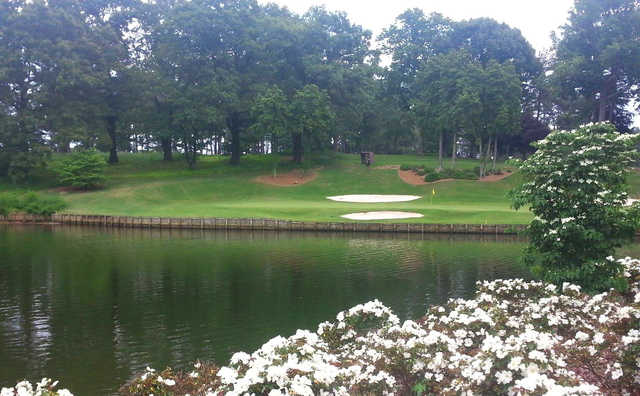 A view of the 8th green at Turtle Point Yacht & Country Club.