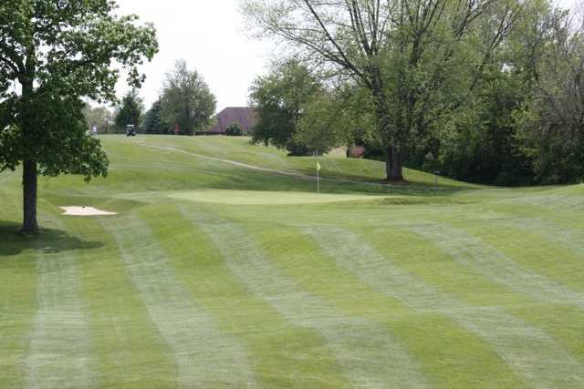 A view of the 1st green at Lake James Golf Club
