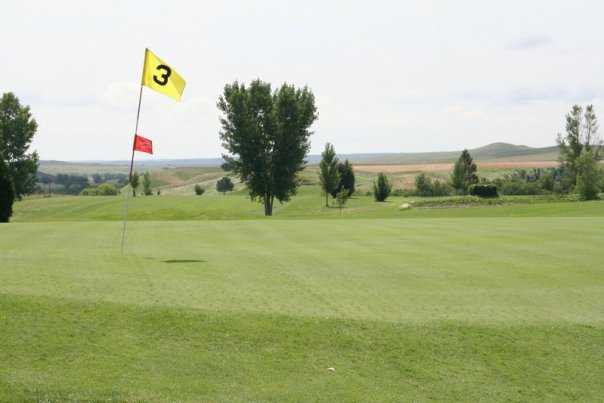 A view of the 3rd green at Lake Waggoner Golf Course