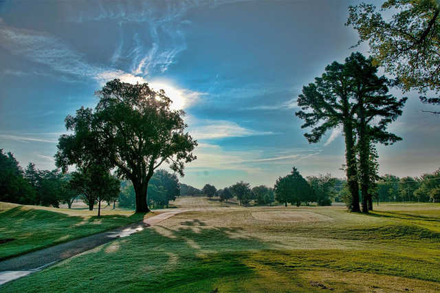 A view from a tee at Lakeside Memorial Golf Course