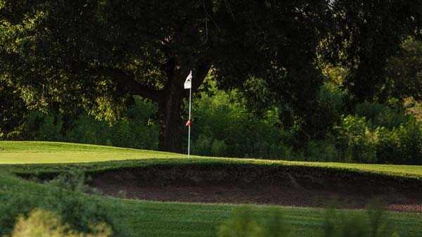 A view of a green at James E. Stewart Golf Course