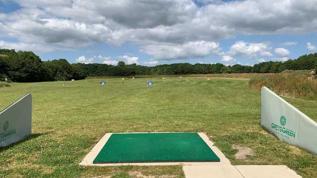 A view of the driving range at Greys Green Golf Course.
