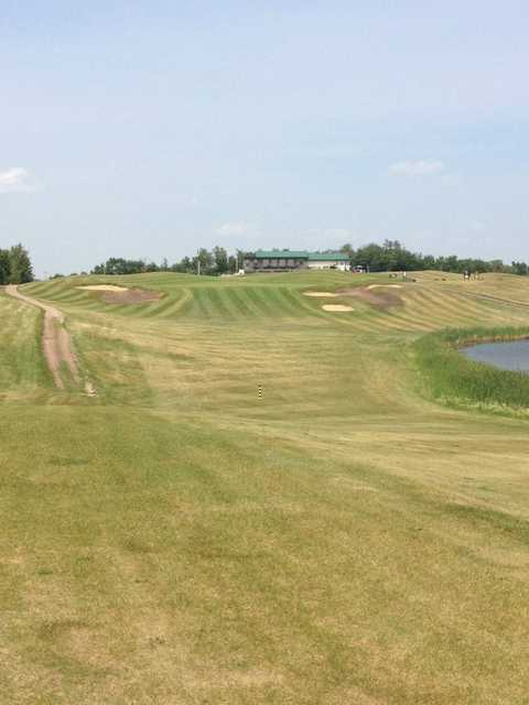 View of the 18th fairway and green at Pheasantback Golf & RV Estates