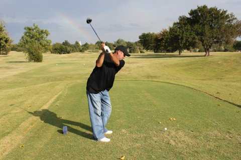 A view from a tee at Crimson Creek Golf Course