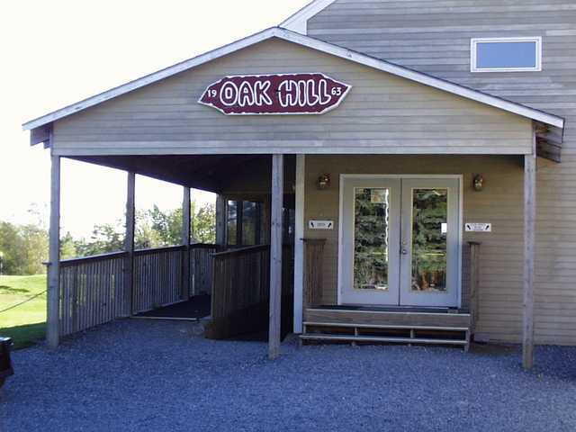 A view of the clubhouse at Oak Hill Golf Course