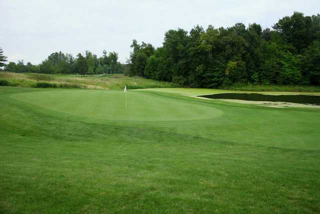 A view of a hole with water coming into play at Cobblestone Golf Course