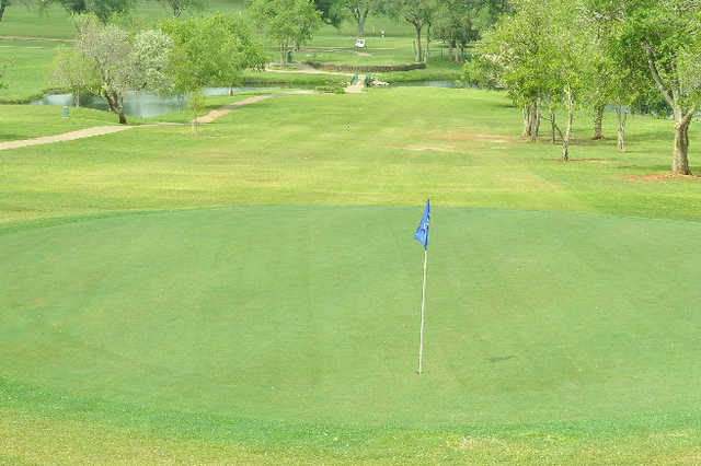 A view of the shortest Par-4 on the course, hole #16 at Elk City Golf & Country Club