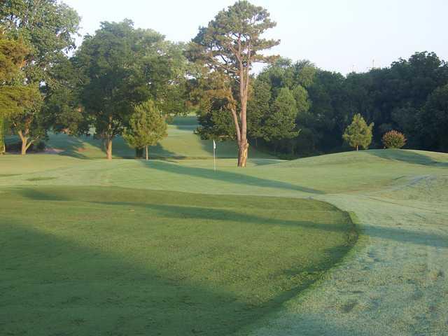 A view of a green at Lakeside Memorial Golf Course