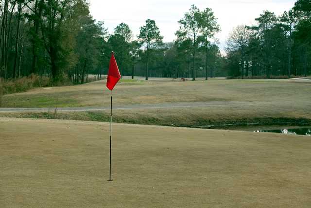 View of a green from the Sanctuary Golf Club at Lakepoint State Park