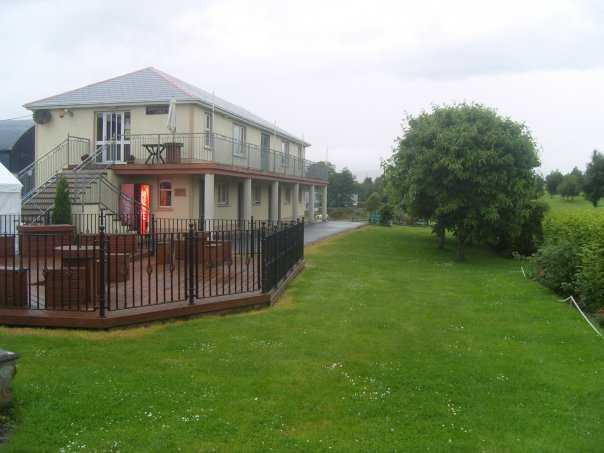 A view of the clubhouse at Curra West Golf Club