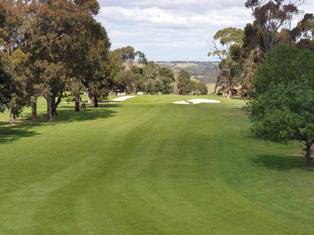 View from a fairway at Melbourne Airport Golf Club.