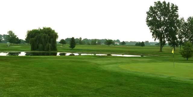 A view of a hole at Raccoon Run Golf Course.