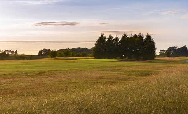 A view of hole #2 at Stinchcombe Hill Golf Club.