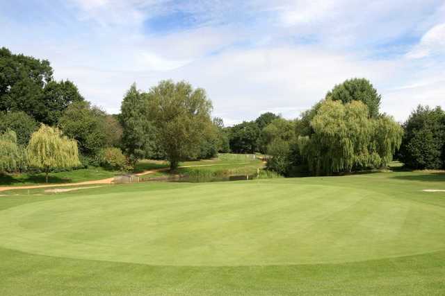 View of the large green on the 7th hole at Downshire Golf Complex