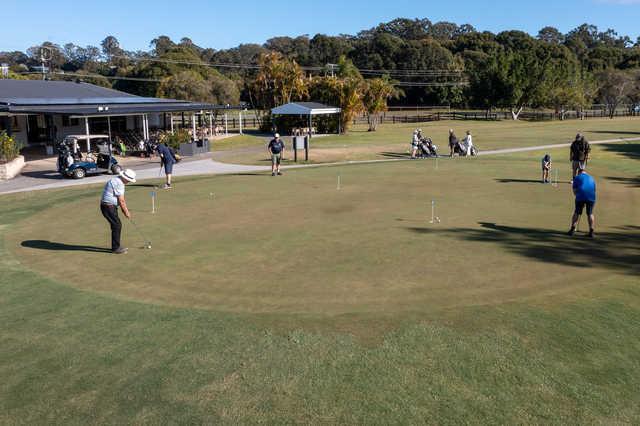 View of the putting green from Meadow Park Golf Course.