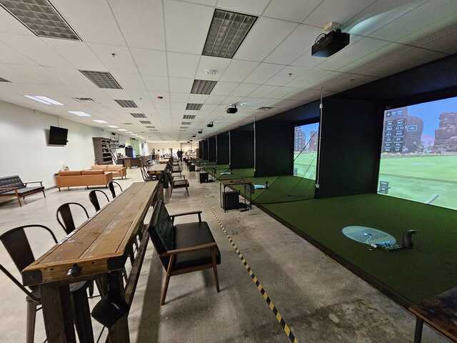 A view from Tee'd up indoor Golf.