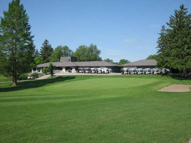 A view of the clubhouse at Pleasant Run Golf Course