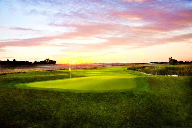 A view of the 15th hole at Prairie Winds Golf Course