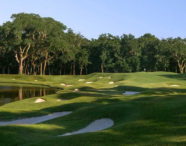 A view of the 3rd green at Dye from Colleton River Club.