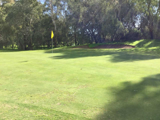 A sunny day view of a hole at Little Para Golf Course.