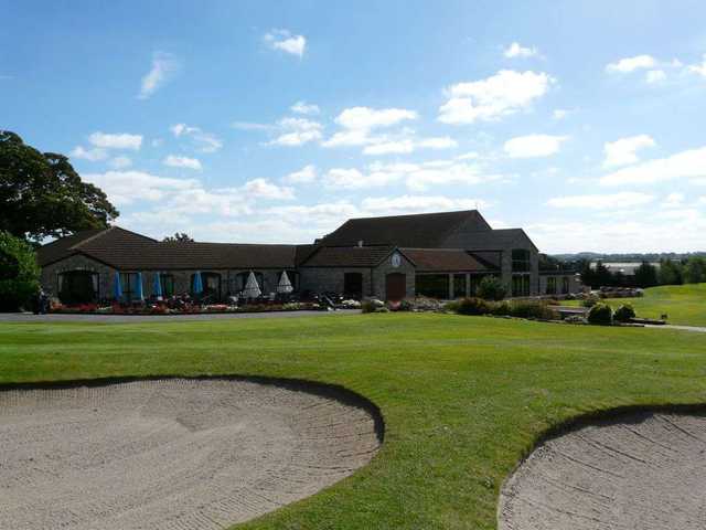 Great view of the clubhouse and well protected 18th green