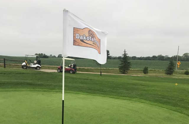 A view from a green at Dakota Trails Golf Course.
