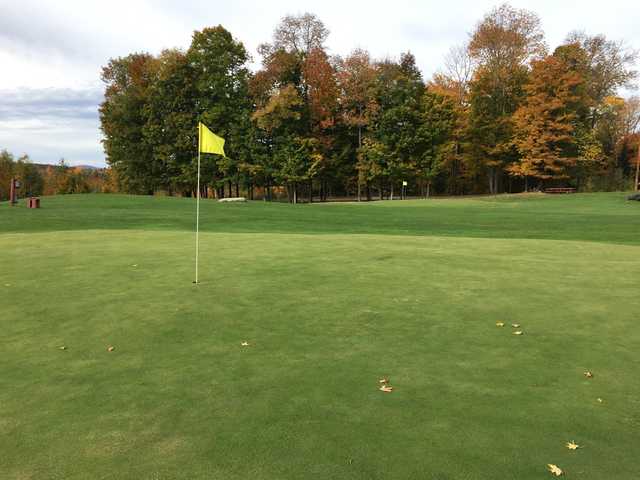 A view of two greens at Woodbury Golf Course.