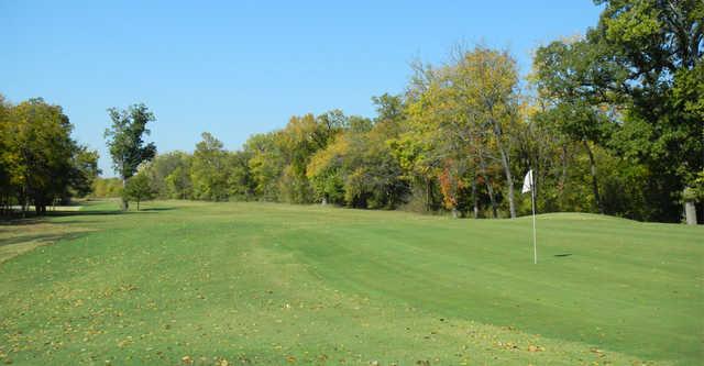 A view of the 14th green at Clary Fields Golf Club