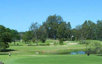 A view of green with water coming into play at Wolston Park Golf Club