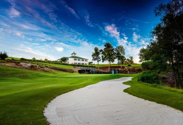 A view of hole #18 at Sultan's Run Golf Course
