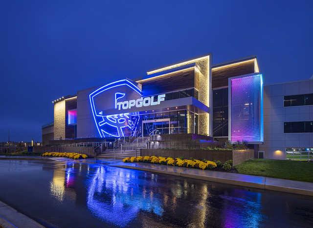 Topgolf Fishers by night