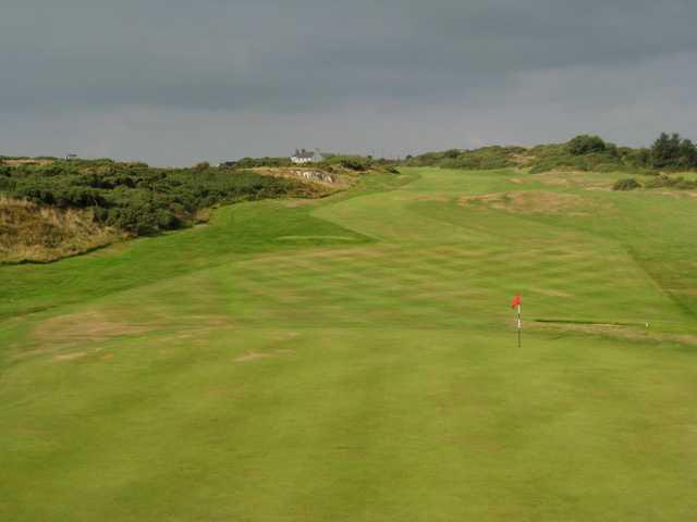 A view of the 18th hole from the clubhouse at Bull Bay Golf Club