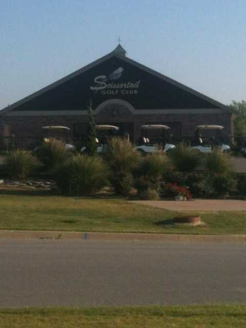 A view of the clubhouse at Scissortail Golf Course