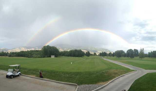 A view of the driving range at Riverside Country Club