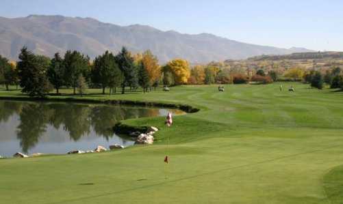 A view of the 17th green at Schneiter's Riverside Golf Course
