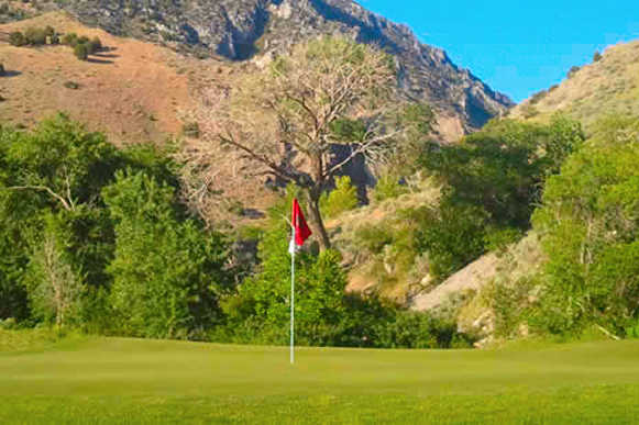 A view of a hole at Cedar Hills Golf Club