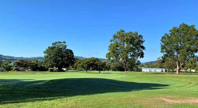 View of a green from Lowood & District Golf Club.